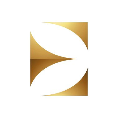 Beyaz Arkaplanda Altın Harf E Sembolü - Simge 7