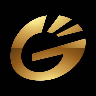 Siyah Arkaplanda Altın Harf G Sembolü - Simge 1