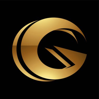 Siyah Arkaplanda Altın Harf G Sembolü - Simge 4