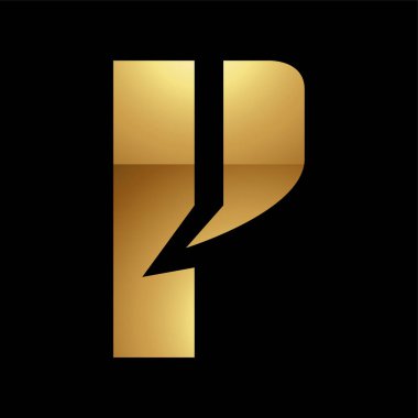 Siyah Arkaplanda Altın Harf P Sembolü - Simge 1