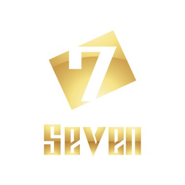 Beyaz Arkaplanda 7 Numara için Altın Sembol - Simge 9