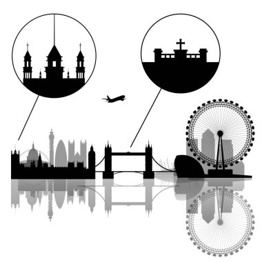 Illustration of London Landmarks with Extreme Details and Transparency