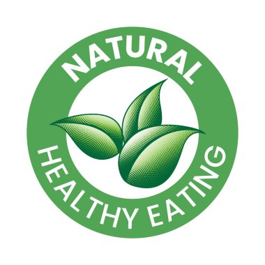 Doğal bitki temelli oymalı Yeşil Yaprakların Yuvarlak Simgesi Beyaz bir arkaplanda izole edilmiş