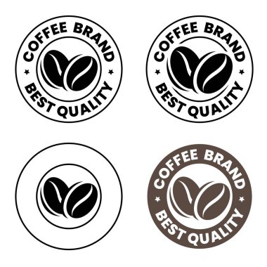 Round Coffee Beans Icon isolated on a White Background