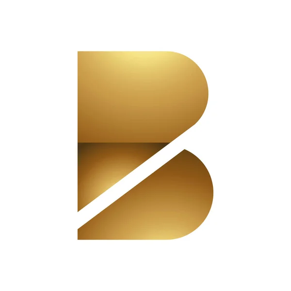 白色背景上的金色字母B符号 图标8 — 图库照片