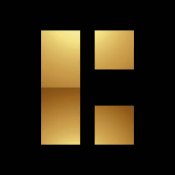 黑色背景上的金色字母C符号 图标1 — 图库照片