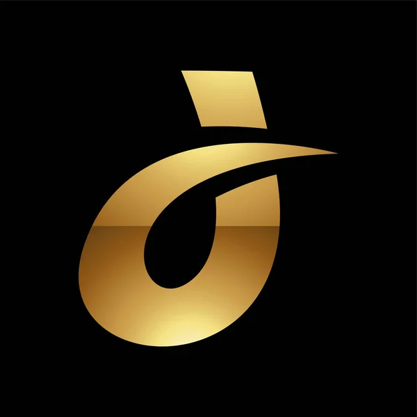 黑色背景上的金色字母D符号 图标4 — 图库照片