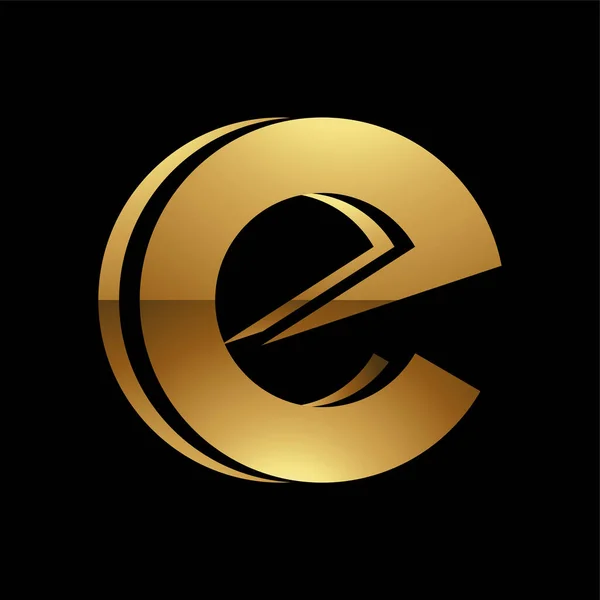 Gouden Letter Symbool Een Zwarte Achtergrond Ikoon — Stockfoto