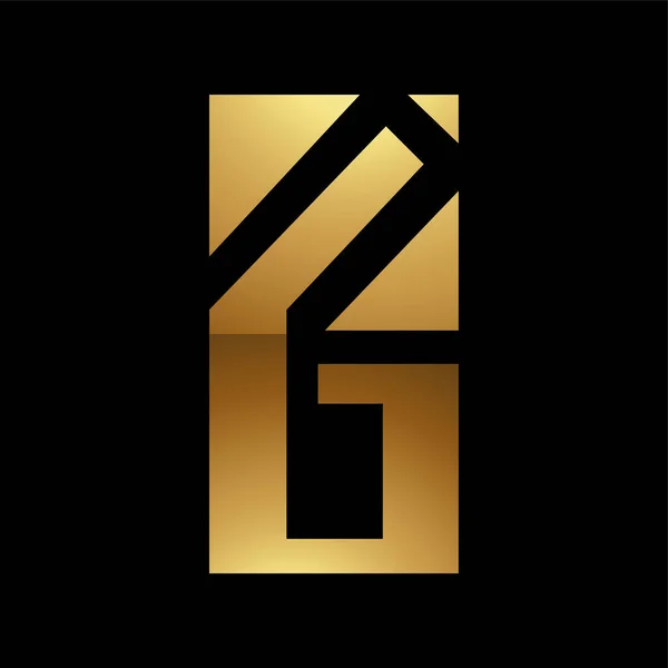 黑色背景上的金色字母G符号 图标8 — 图库照片