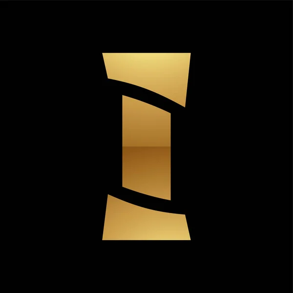 黑色背景上的金色字母I符号 图标8 — 图库照片
