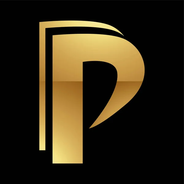 Golden Letter Symbool Een Zwarte Achtergrond Ikoon — Stockfoto