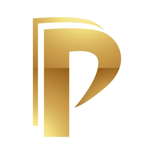 Golden Letter Symbool Een Witte Achtergrond Ikoon — Stockfoto