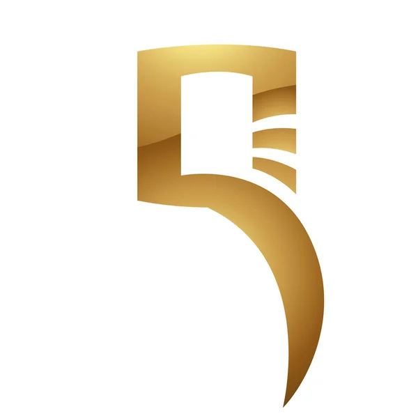 Golden Letter Symbool Een Witte Achtergrond Ikoon — Stockfoto