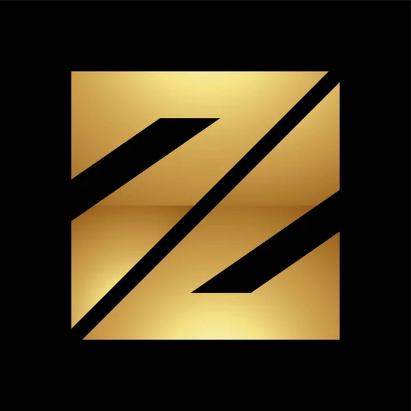 黑色背景上的金色字母Z符号 图标7 — 图库照片