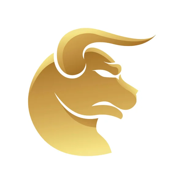 Golden Zodiac Sign Stier Een Witte Achtergrond — Stockfoto