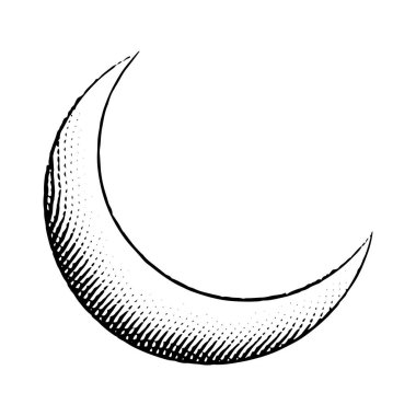 Çizelge Tahtası Yazılı Ay Simgesi Beyaz Arkaplan 'da izole