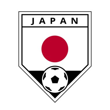 Illustration of Japan Angled Team Badge for Football Tournament