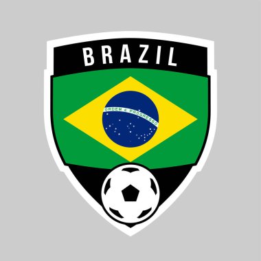 Illustration of Brazil Shield Team Badge for Football Tournament