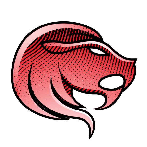 Ilustração Scratchboard Leão Gravado Com Preenchimento Colorido Isolado Fundo Branco — Fotografia de Stock