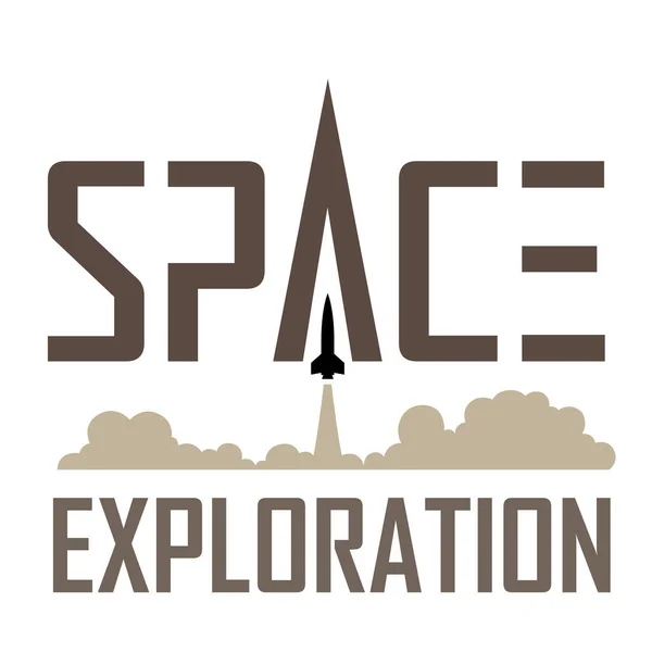 Illustration Space Exploration Logo Brown Text — 스톡 사진