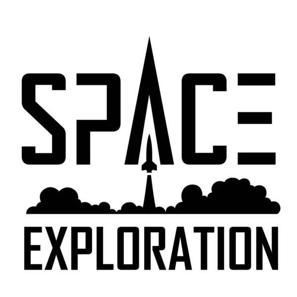 Illustration Space Exploration Logo Futuristic Text — 图库照片