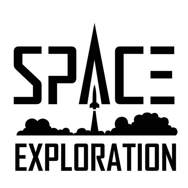Illustration Space Exploration Logo Super Futuristic Text — 스톡 사진