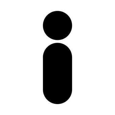 Siyah Soyut Yuvarlak Kişi Şeklinde Beyaz Arkaplanda Birinci Harf Simgesi