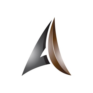 Siyah ve Kahverengi Parlak Kabartmalı Kağıt Uçak Şekillendirilmiş Beyaz Arkaplanda Bir Simge