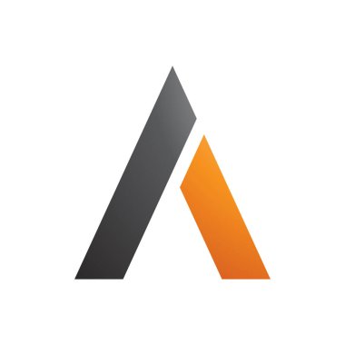 Beyaz Arkaplanda Siyah ve Turuncu Trapezyum Şekillendirilmiş Bir Simge