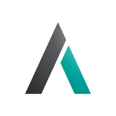 Siyah ve İran Yeşil Trapezyumu Beyaz Arkaplanda Harf Simgesi