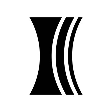 Beyaz Arkaplanda Siyah Çukur Mercekli Harf Simgesi I