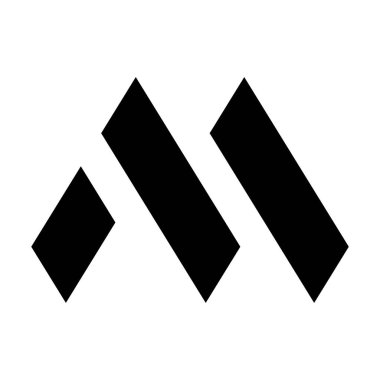 Beyaz Arkaplanda Dikdörtgenli Siyah Harf M Simgesi