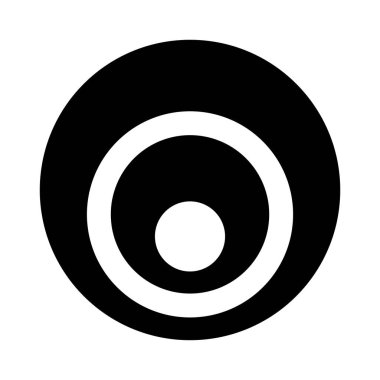 Beyaz Arkaplanda Yuvarlak Çemberli Siyah Harf O Simgesi