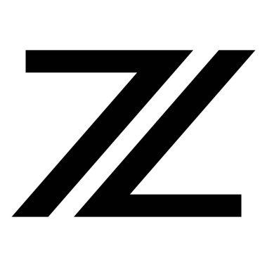 Beyaz Arkaplanda Siyah Numara 7 şekilli Z Simgesi