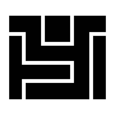 Beyaz Arkaplanda Siyah Dikdörtgen şekilli Y Simgesi