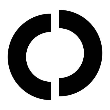 Beyaz Arkaplanda Siyah Ayrılmış Harf O Simgesi