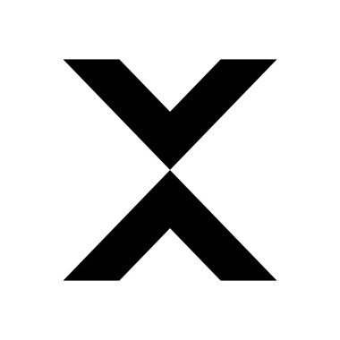 Beyaz Arkaplanda Siyah V Şekilli Harf X Simgesi