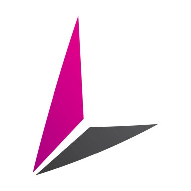 Beyaz Arkaplanda Üçgenleri olan Magenta ve Siyah Harf L Simgesi