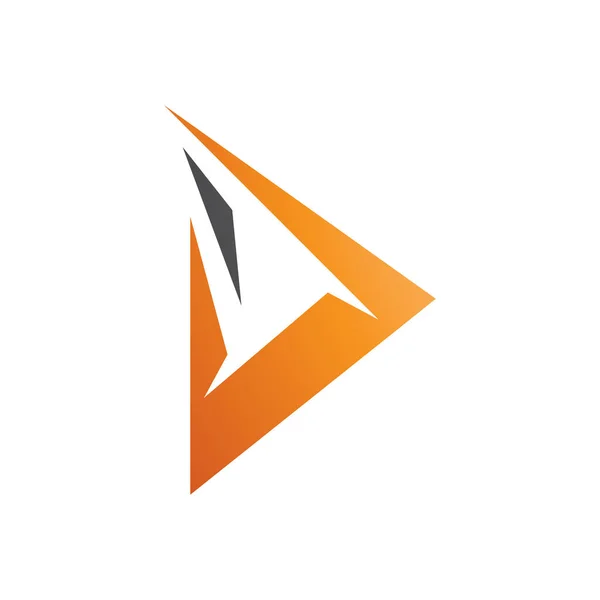 Negro Naranja Spiky Triangular Letra Icono Sobre Fondo Blanco — Archivo Imágenes Vectoriales