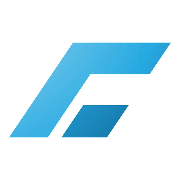 Blue Rectangular Italic Letter Icon White Background — Stock Vector