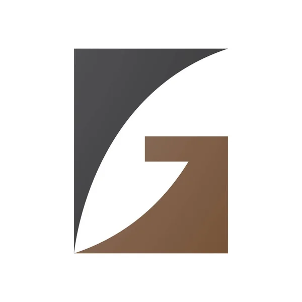 白色背景上的褐色和黑色矩形字母G图标 — 图库矢量图片