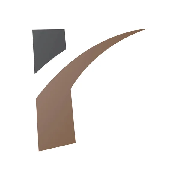 白色背景上的褐色和黑色尖尖型字母R图标 — 图库矢量图片