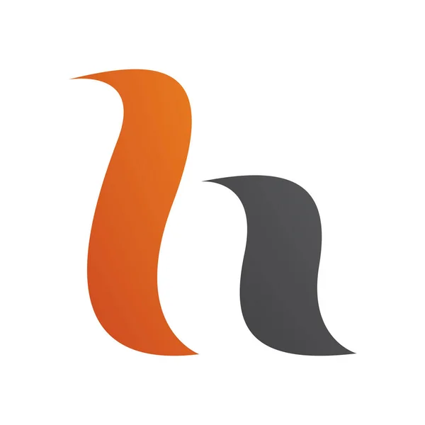 Πορτοκαλί Και Μαύρο Καλλιγραφικό Γράμμα Εικονίδιο Λευκό Φόντο — Διανυσματικό Αρχείο