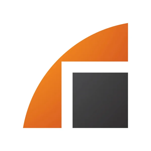白色背景上的橙色和黑色几何字母R图标 — 图库矢量图片