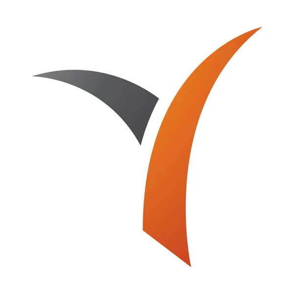 Πορτοκαλί Και Μαύρο Γρασίδι Σχήμα Γράμμα Εικονίδιο Λευκό Φόντο — Διανυσματικό Αρχείο