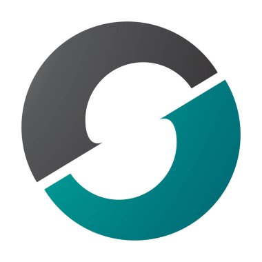 İranlı Yeşil ve Siyah Harf O Simgesi, Beyaz Arkaplanda S Şekline sahip.