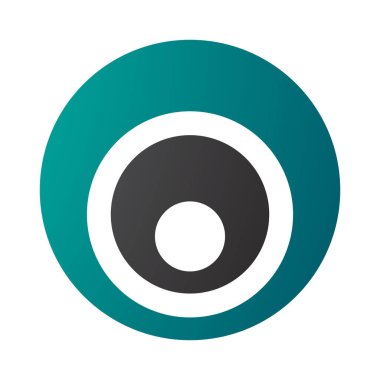 İran Yeşil ve Siyah Harf O Simgesi Yuvarlak Çemberli Beyaz Arkaplan