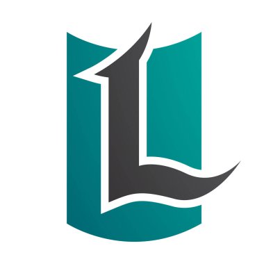 İran Yeşil ve Siyah Kalkan şekilli Beyaz Arkaplanda Liste Simgesi