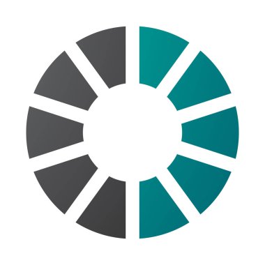 İran Yeşil ve Siyah Çizgili Beyaz Arkaplanda O Simgesi