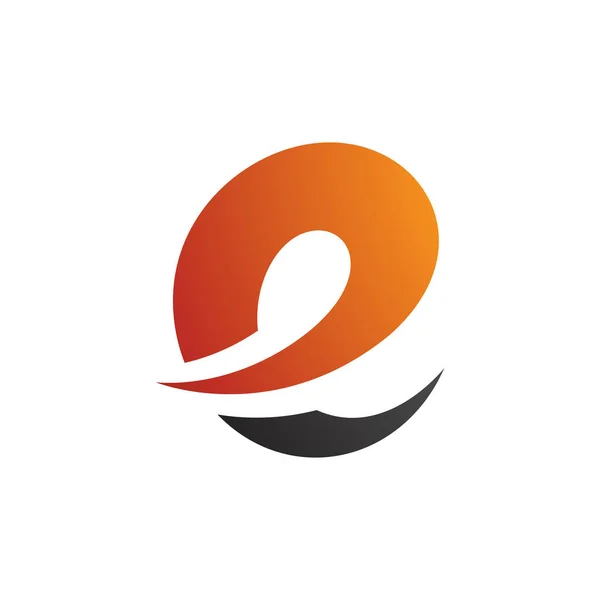 Πορτοκαλί Και Μαύρο Πεζούλι Γράμμα Εικονίδιο Μαλακό Spiky Καμπύλες Λευκό — Διανυσματικό Αρχείο